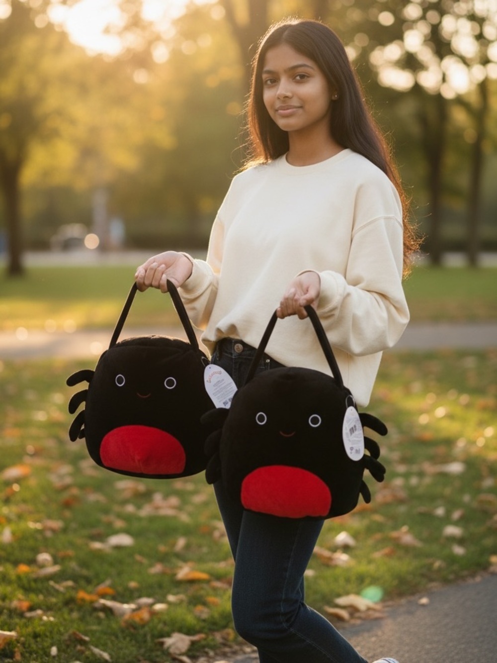 NWT Squishmallows Bella Spider Halloween Plush Pail Bundle 2-Pack